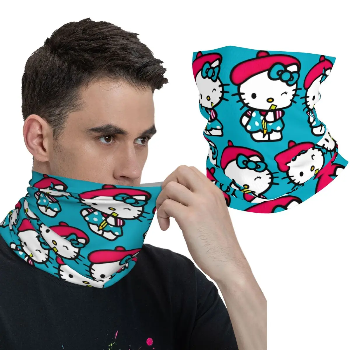 Спортивная Балаклава на открытом воздухе Hello Kitty велосипедная маска дышащая