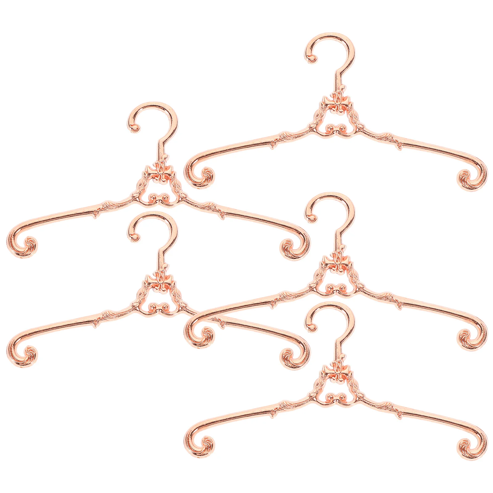 

5 Pcs Miniature Clothes Hangers Clothing Holder House Metal Coat Small For Alloy Closet