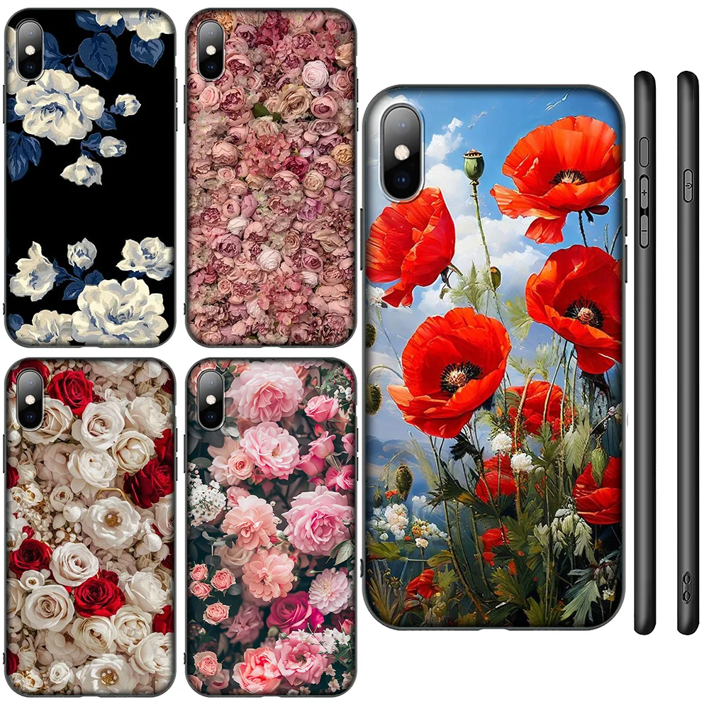 HA142 Poppy Flower Bloom Soft Case for Xiaomi Redmi A3X A3 13C 13 Note 12 Pro Pro+