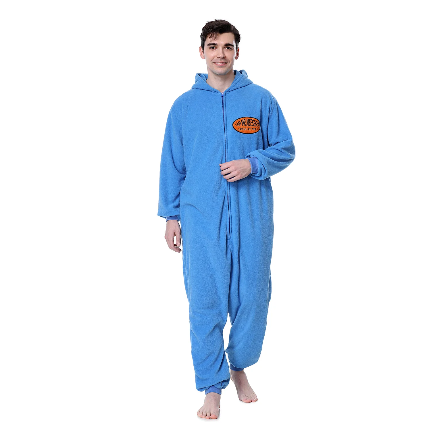 Men's Pajama  Mr Meeseeks Kigurumis Zipper Onesies Funny Outfit Winter Home Jumpsuit Festival Party Suit Adult Unisex