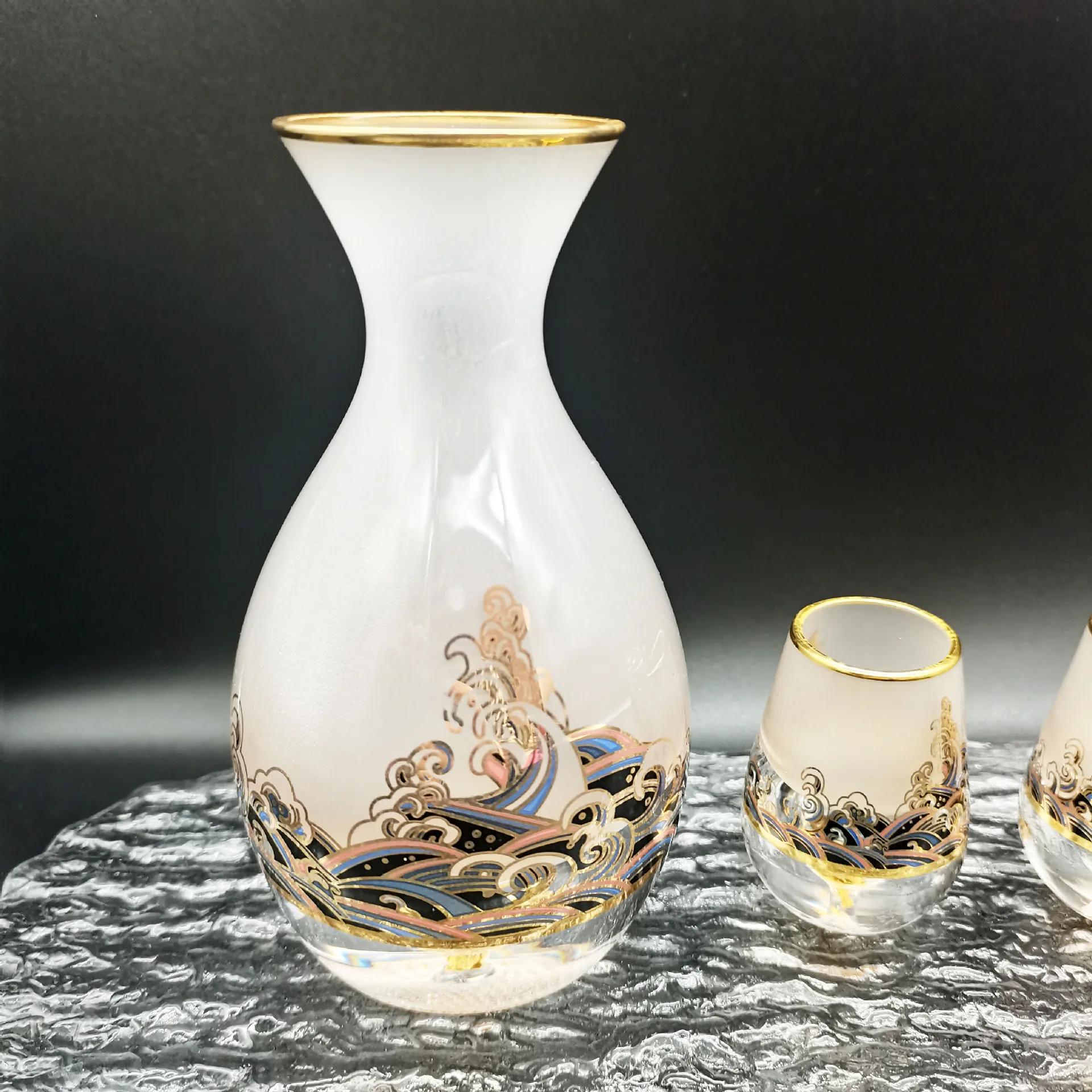 

Creative Gold Foil White Wine Glass Gift Set Chinese Spirits Cup Gift Box Household Wine Decanter Wine Pot