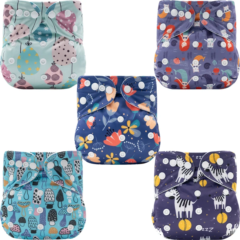 

[5pcs] Reusable Cloth Diapers Baby Maximum Absorbency Waterproof Training Panties Breathable Absorbent Diaper Washable