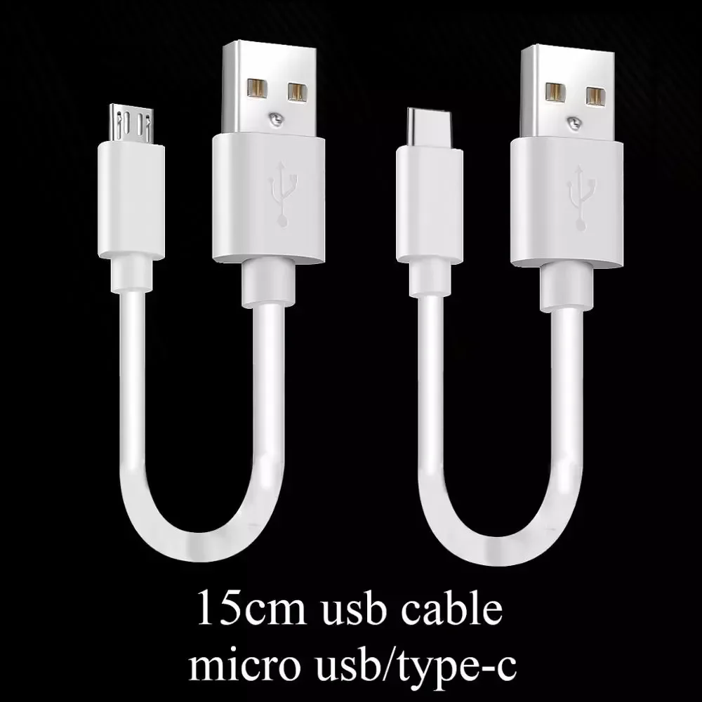 

Short Micro USB Type C Mobile Cables Fast Charging Sync Data Cord USB Adapter