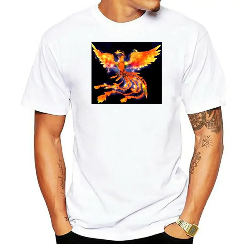 

100% cotton Phoenix Picture print casual mens o-neck t shirts fashion Men's Basic Short Sleeve T-Shirt