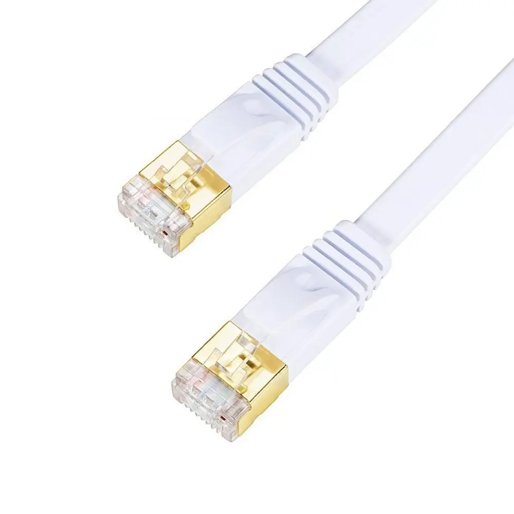 

A50 NO.2 15M 20M 30M Cat7 Ethernet Flat Patch Netwerk Kabel, Afgeschermde (Stp) met Snagless Rj45 Connectors Wit Kleur