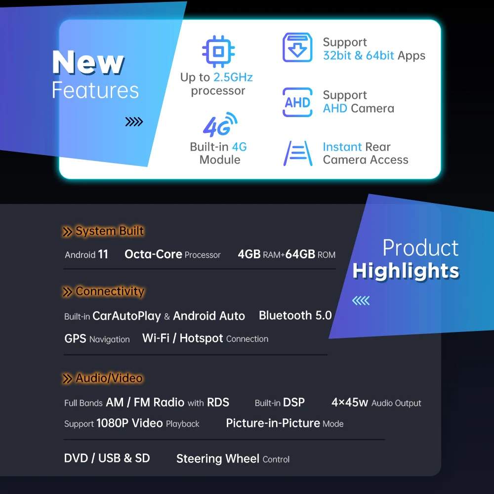 Автомобильный DVD-плеер XTRONS плеер на Android 11 Восьмиядерный процессор экран 7 дюймов 4
