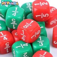 new 10 pcsset 1616 mm white fractional number funny dice education game accessory