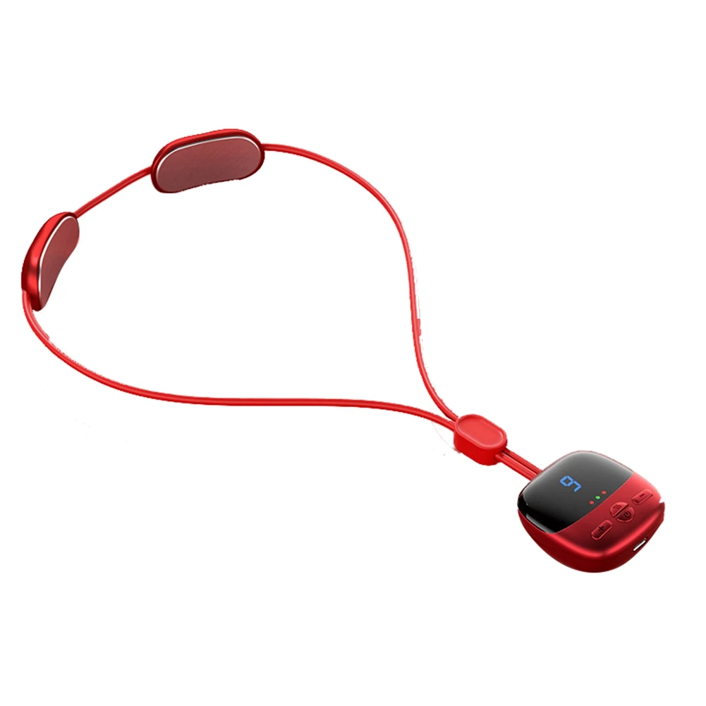 

Smart Electric Neck Massager Shoulder Body Massager Vibration Neck Masssger Rechargeable Hot Compress,Red