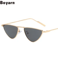 boyarn fashionable metal small frame triangle cats eye sunglasses mens and womens net red disco sunglasses colorful street sh