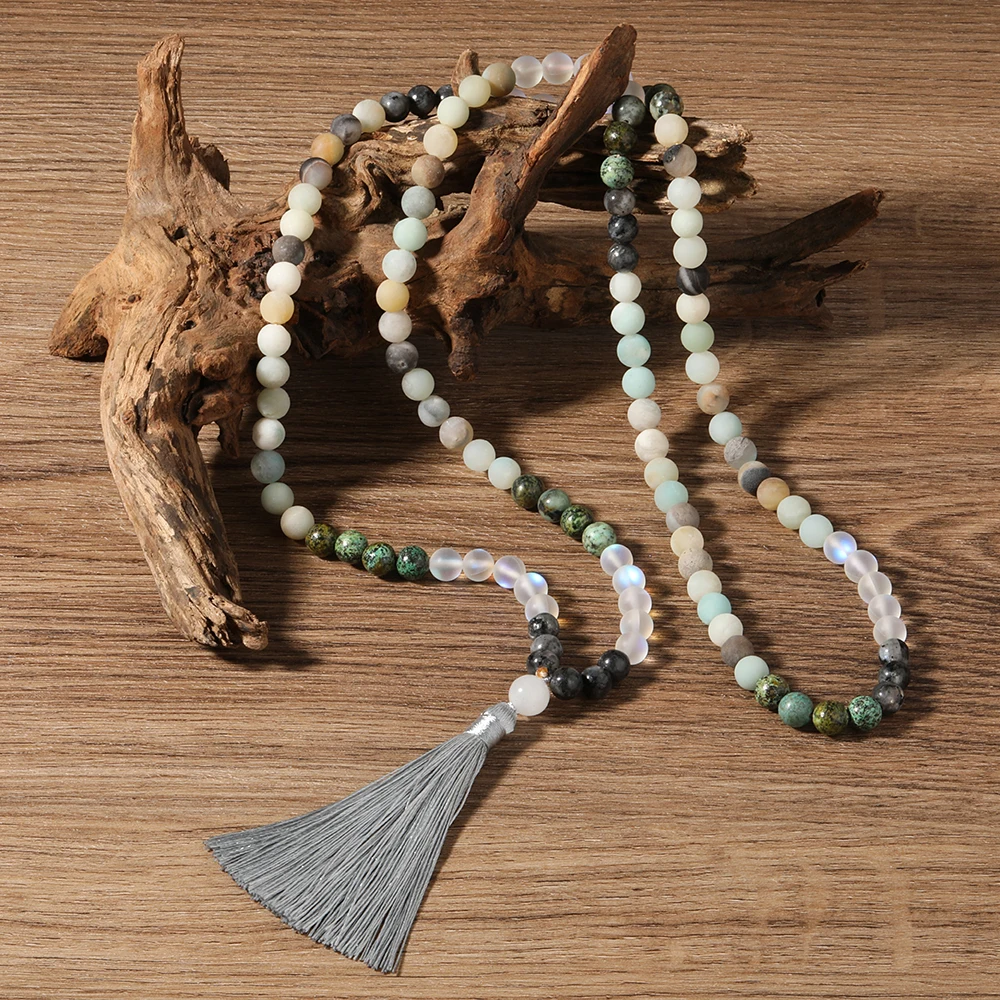 OAIITE богемный Амазонит опал мала бусы ожерелье браслет набор полудрагоценные