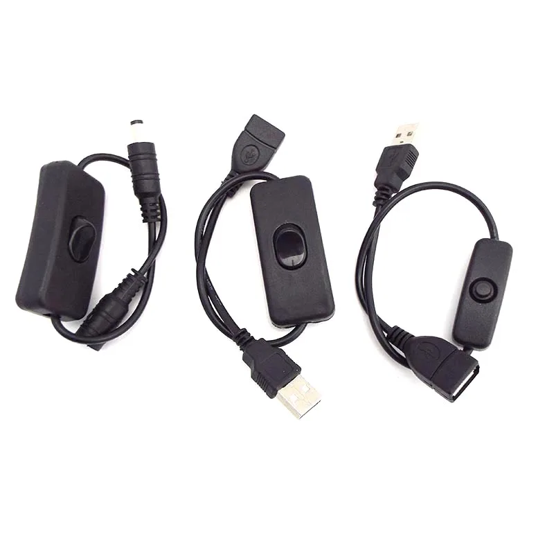 

ВКЛ./ВЫКЛ. С гнездовым штекером, кабель питания постоянного тока 5,5x2,1 мм, разъем USB, проводной переключатель 5 В, 12 В, 24 В для светодиодной ленты...