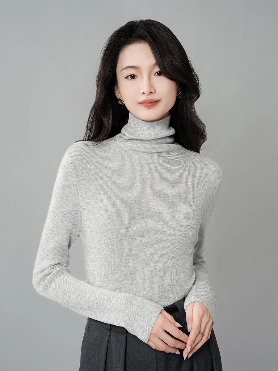 Achu сложенный тон коричневый ворсовый воротник облегающий вязаный женский мягкий