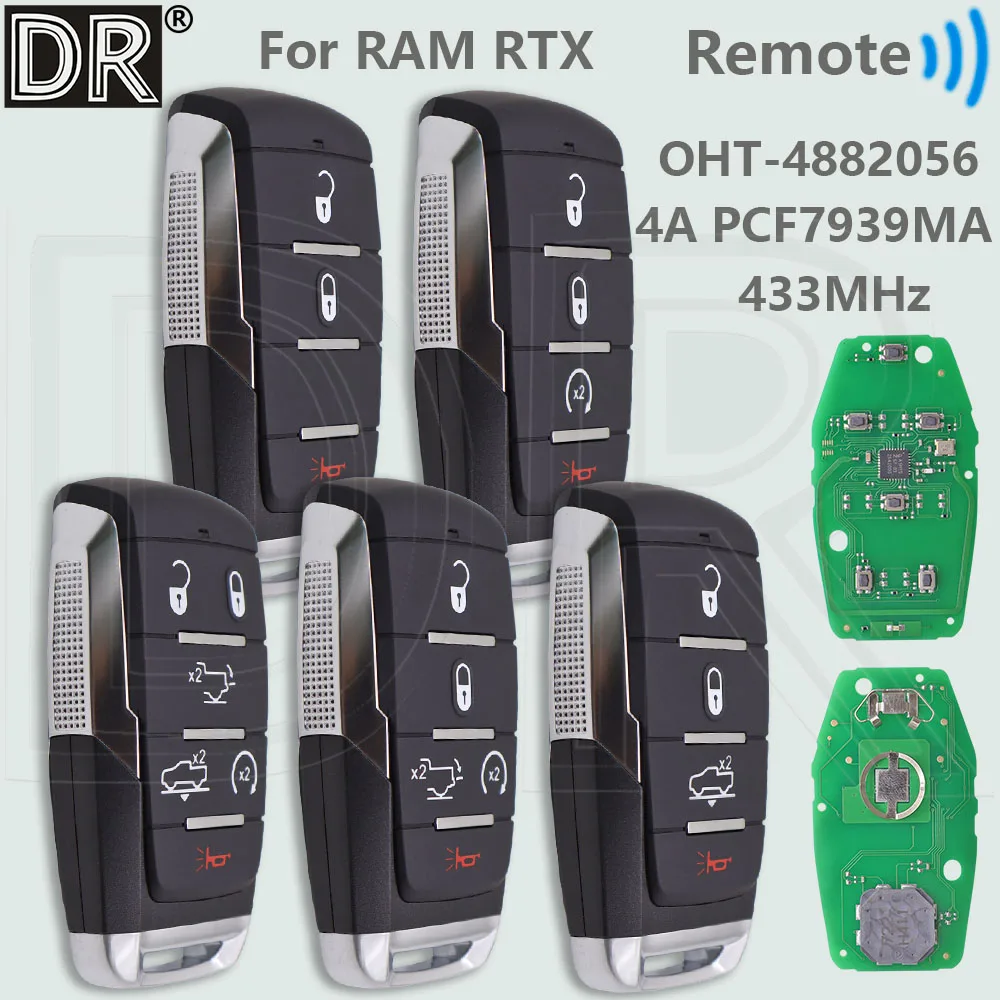 DR OHT- 4882056 4A PCF7939MA Чип 433 МГц Бесключевой автомобильный дистанционный ключ Go 68291687 AD