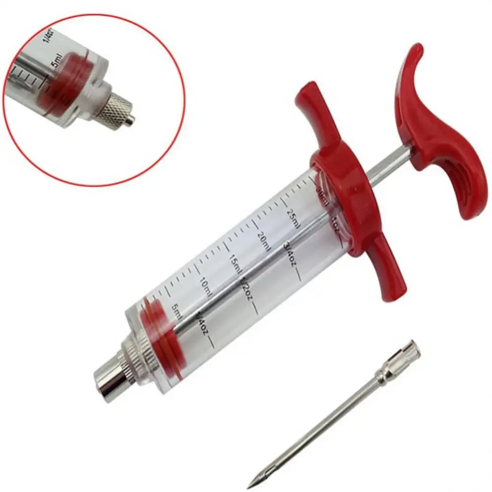 

Bbq Meat Syringes With Hole Handle 68g Barbecue Meat Syringe Pickling Needle Durable Kitchen Sauce Marinade Syringes Food Grade