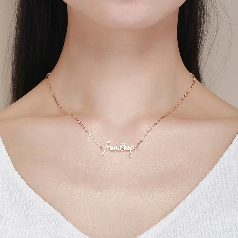 Женское колье с буквенным кулоном Дружба | Украшения и аксессуары