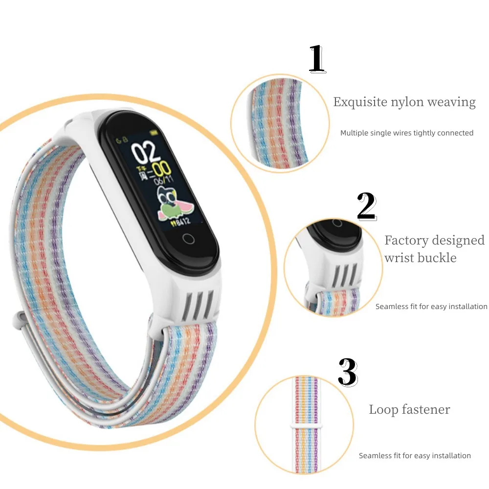 Universal Nylon Sport Strap For XiaoMi Mi Band 7 6 5 4 3 Smart watch Accessories Adjustable Wristband miband 7 MiBand 6 Bracelet