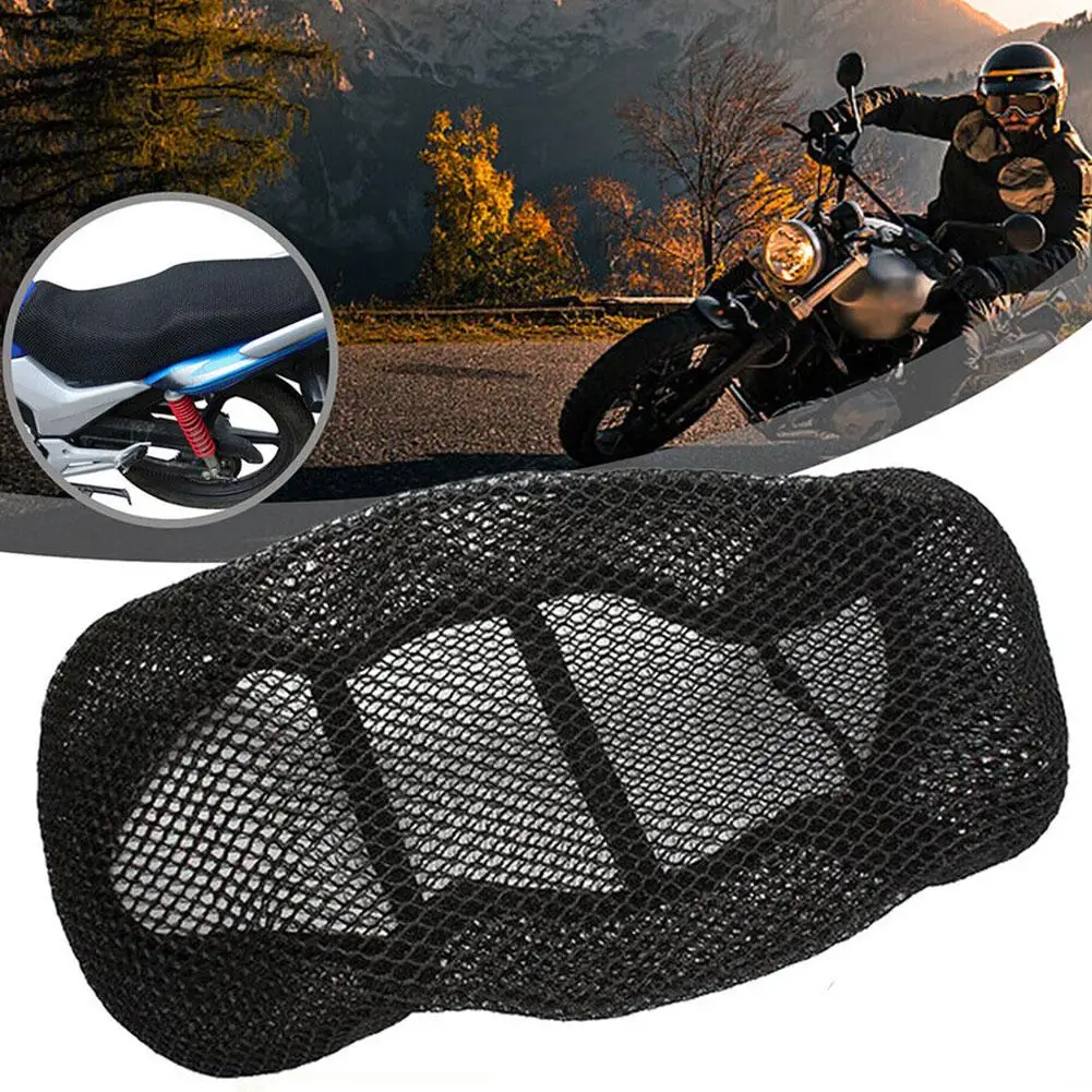 

Motorcycle 3D Mesh Fabric Anti-skid Pad Scooter Seat Seat Bike Summer Breathable Covers Cushion New Electric Cover Net G2C1