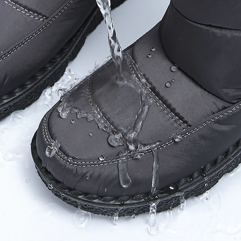 Женские непромокаемые зимние ботинки теплые до щиколотки с плюшевой подкладкой