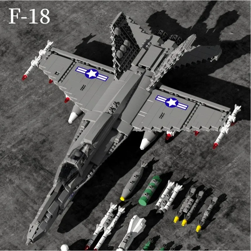 

Конструктор военная техника F18 Hornet, забастовочный истребитель, Вторая мировая война, солдаты специи, куклы, детские игрушки, подарок