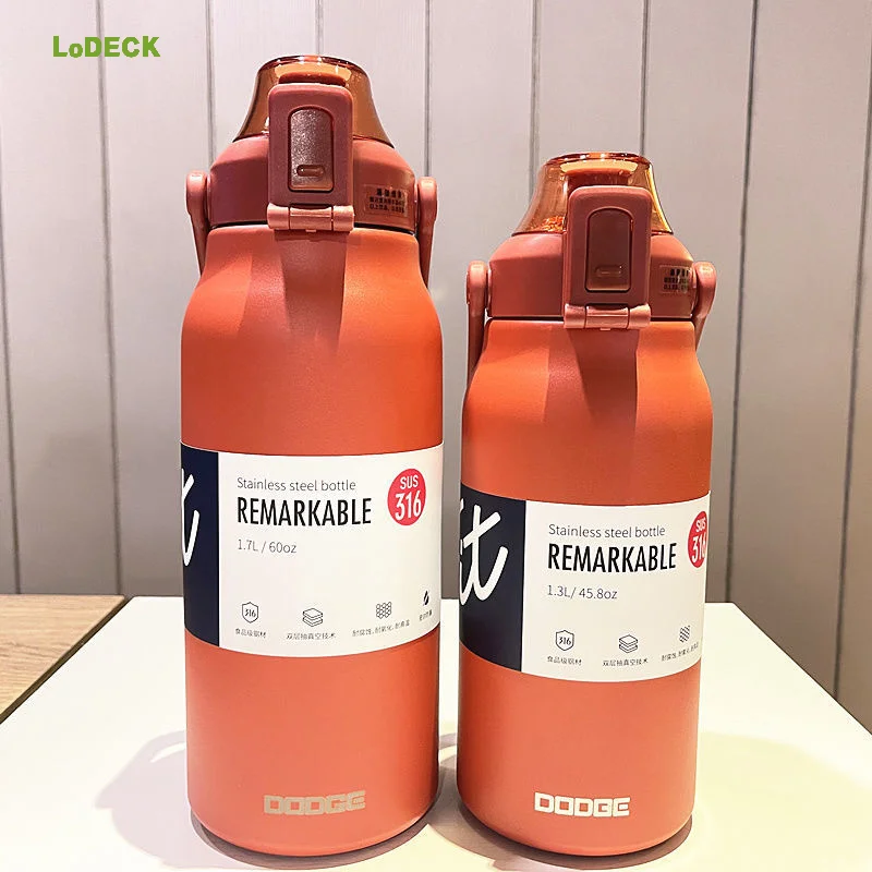 

Thermal Bottles Cute Large Capacity Thermos Bottle Stainless Steel Vacuum Flask Outdoor Sport Travel Drinking Water Cup Fitness