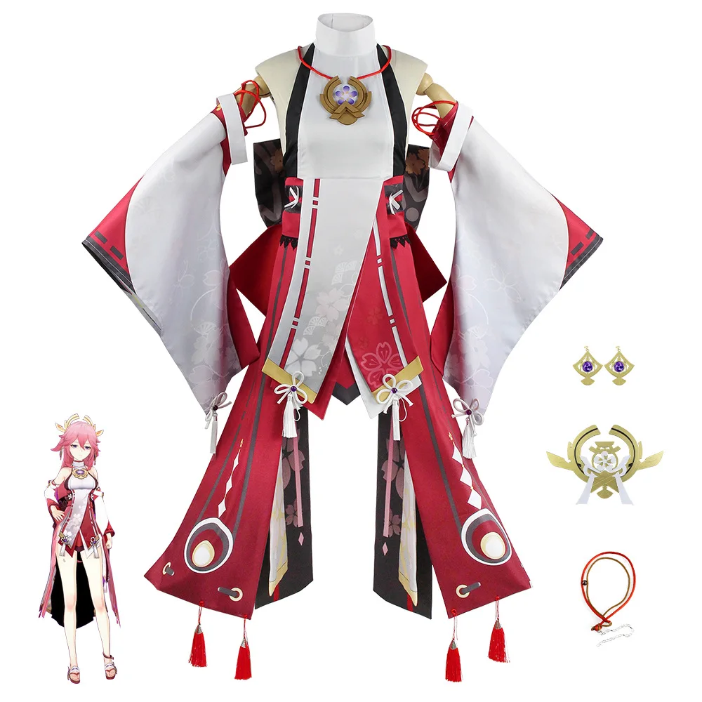

Genshin Impact Game Same Style Cos Costume Women's Yae Miko Cosplay Game Anime Clothing Performance Wear