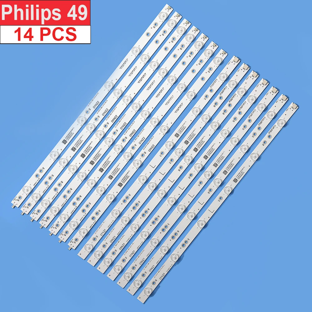 14pcs LED strip for 49PUS6551 49PUS6581 49PUS6401 49PUS6501 49PUH6101 49PUS6561 49PUS6501 49PUS7272 49PUS6262 LB49016 V1_00