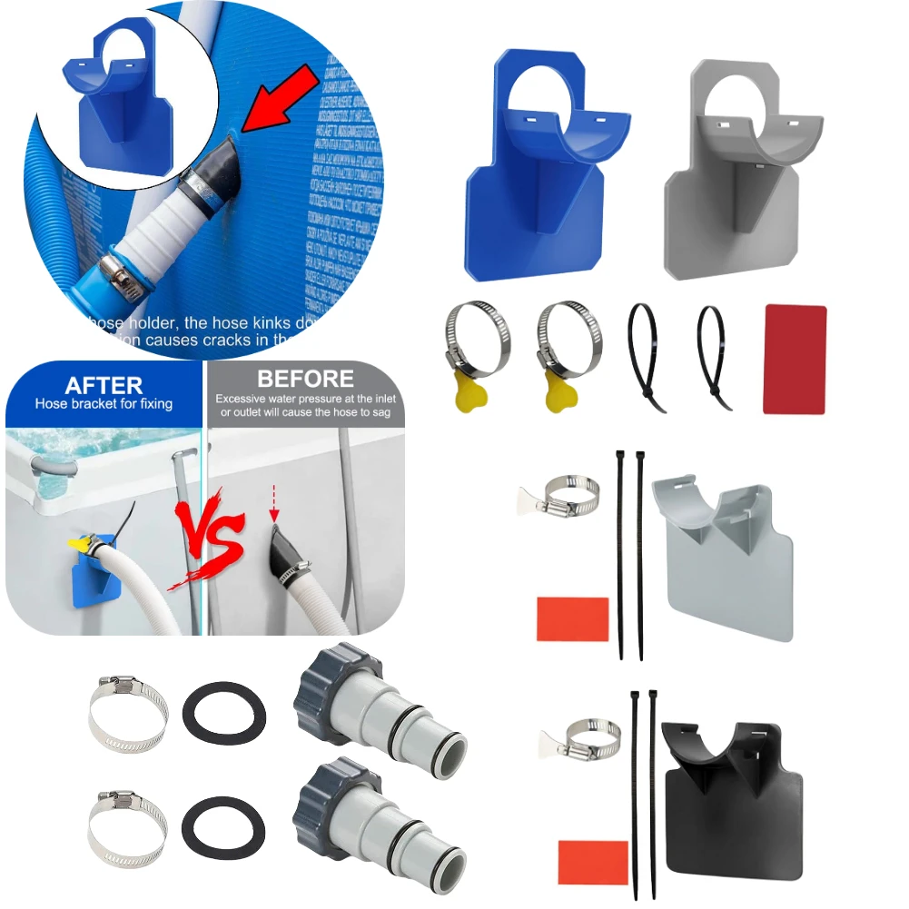 

Swimming Pool Pipe Holder Fitting with Cable Tie Supplies Valve Drain Adapter for Intex Above Ground Hose Outlet Pool Accessorie
