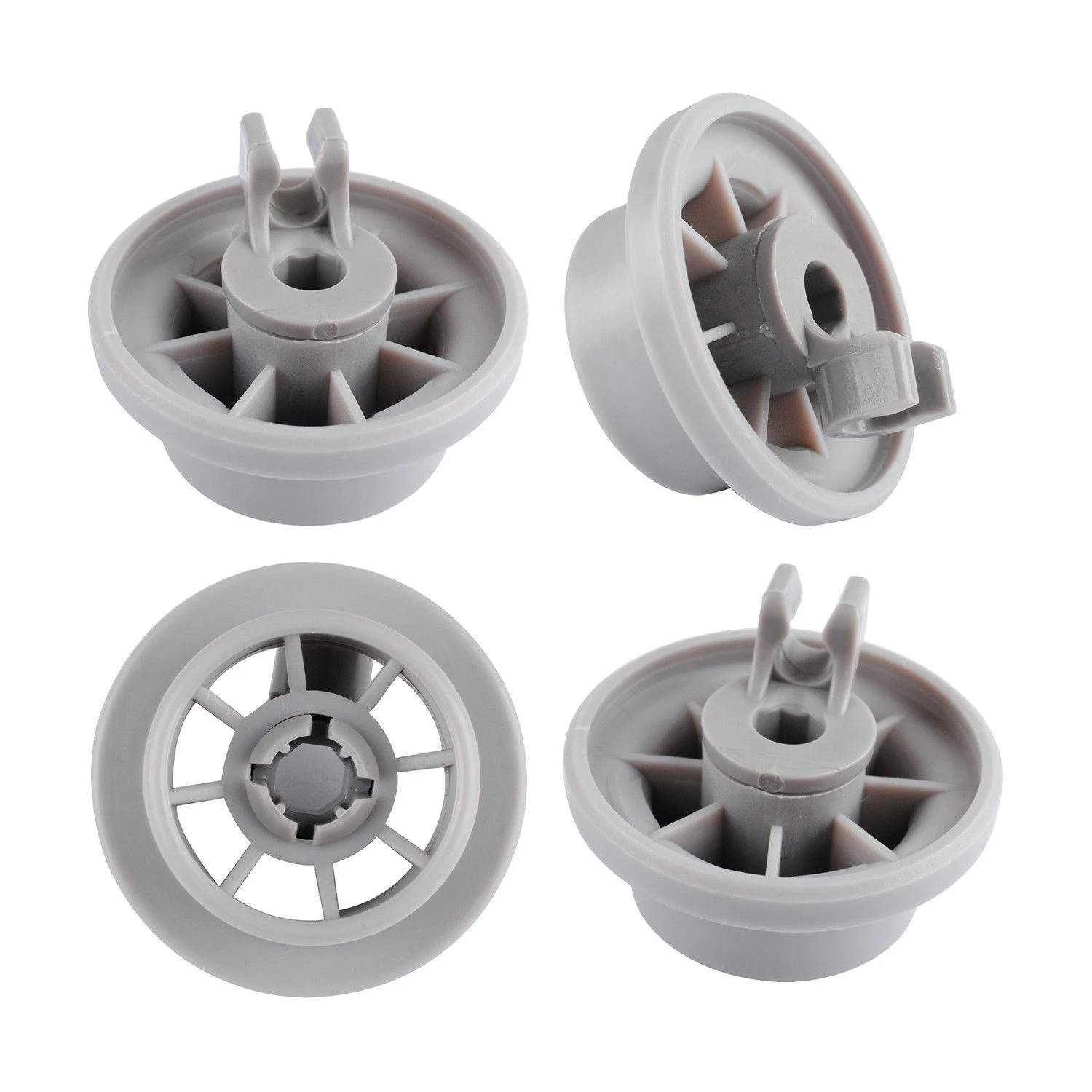4Pcs Dishwasher Rack Basket Wheel Fit For Bosch Siemens Neff Dish Washer Grey Wheels Replacement Dish Rack Wheels Parts Access