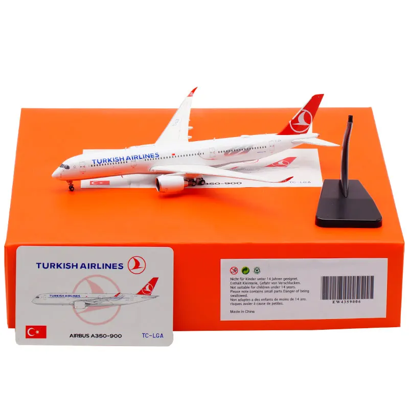 

1:400Scale Model A350-900 TC-LGA Turkish Airlines Toy With Base Landing Gear Diecast Alloy Aircraft Airplane Collection Display