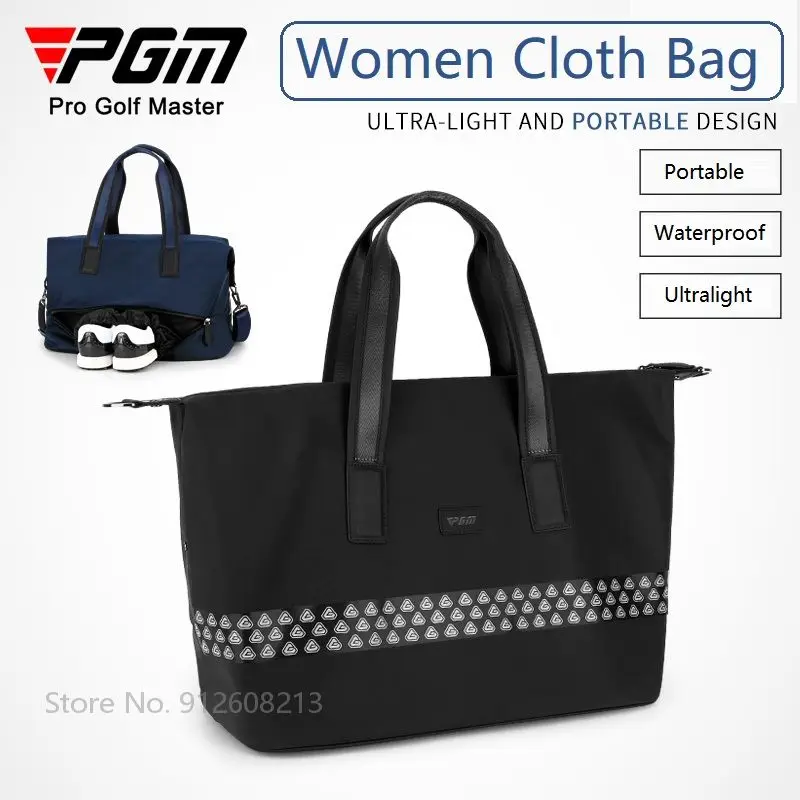 PGM Ultra-light Printed Golf Clothing Bag Big Capacity Golf Shoe Storage Bags Waterproof Portable Handbag with Shoulder Strap