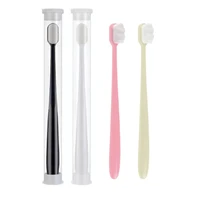 2pcs ultra fine soft toothbrush adult million nano bristle wave bamboo teeth cleaning brush with holder box oral hygiene care