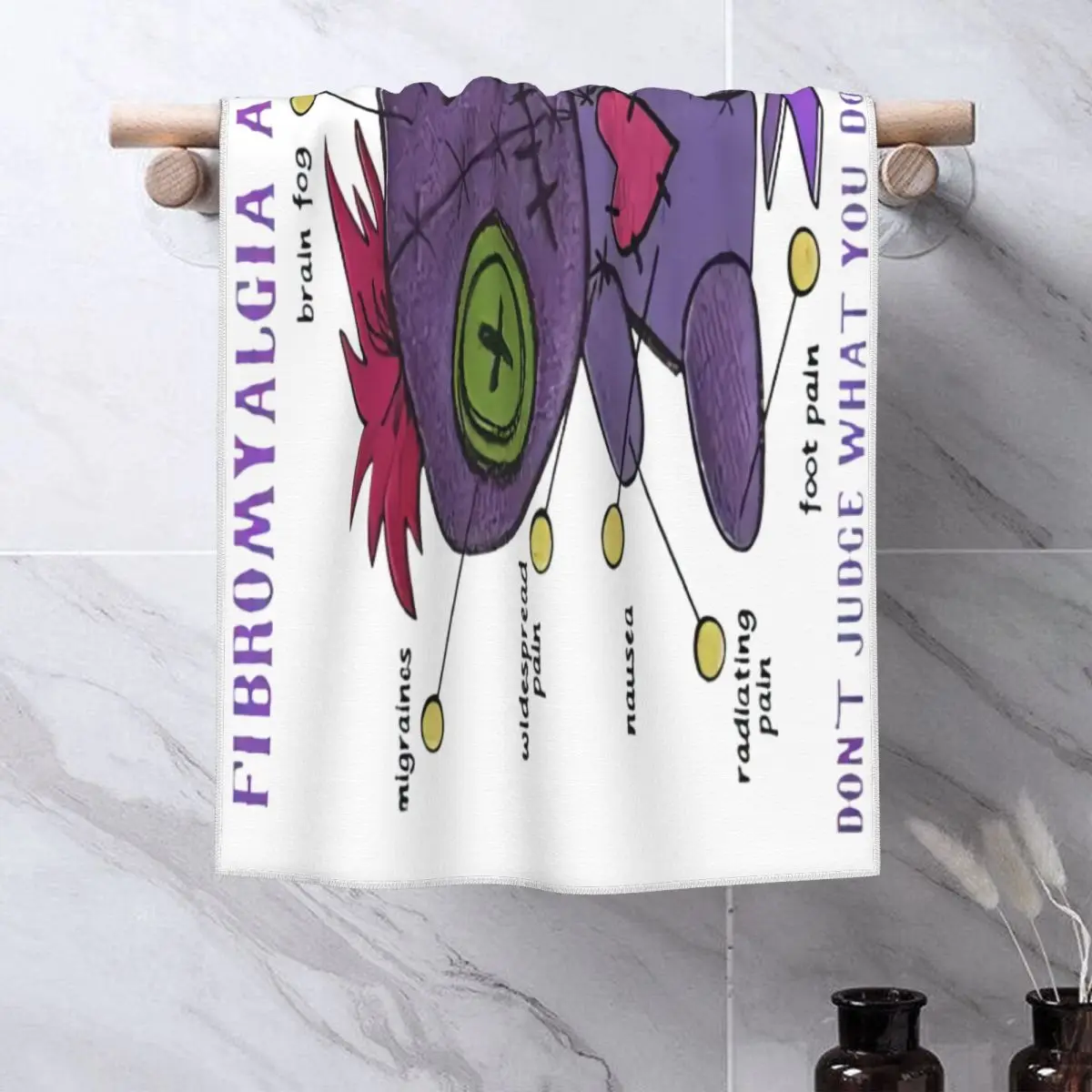 Полотенце для информирования о фибромилгии полотенце лица фитнеса рук из