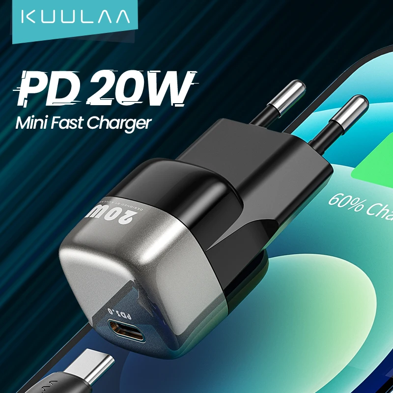 

KUULAA Super Si USB C Charger 20W Type C PD Fast Charging For iPhone 13 12 11 Max Pro XS 8 Plus For iPad Air 4 iPad 2020 Mini