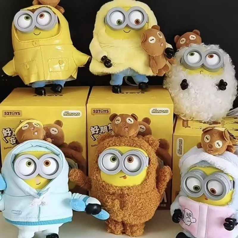 Фото 52TOYS Bob Tim Minions: Серия «Лучше вместе» — Милые аниме-фигурки из мультфильмов, плюшевые модели, подарочная коробка, модные игрушки для коллекции и подарков №4