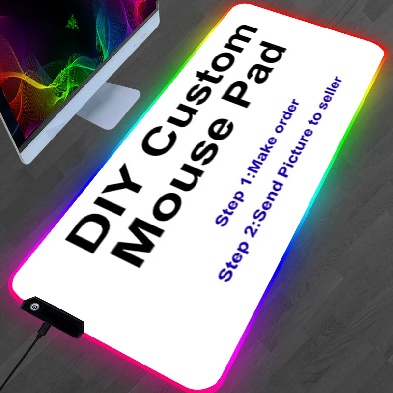 

RGB Custom Mouse Pad Keyboard Mause Gamer Computer Desk Diy Mousepad Cute Office Solid Color Mat Gaming Mausepad Carpet Xl Anime