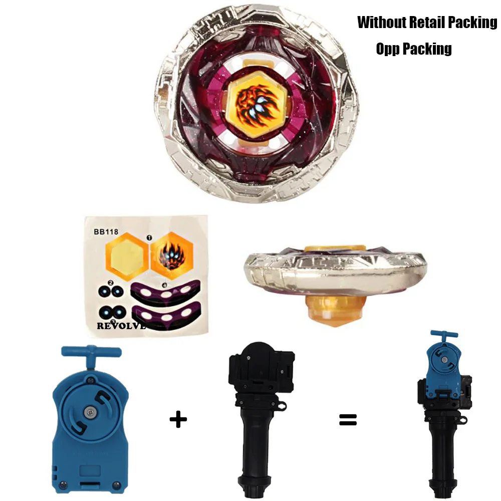 Фото синий B-X TOUPIE BURST BEYBLADE GENUINE Phantom Orion B:D BB-118 Metal Fury с рукояткой + синий пусковой механизм №1