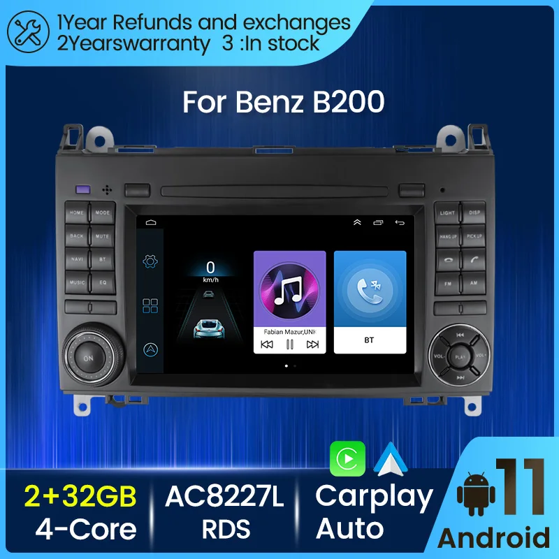 Android 11 Carplay Auto 2 din Автомобильное радио видео стерео GPS для Mercedes Benz B200 Sprinter W906 W639 AB