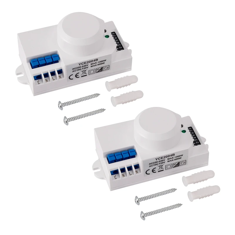 

2X 220V 360 Degree Microwave Sensor Light Switch Induction Microwave Motion Sensor Switch Vibration Sensor