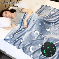 luminous warm flannel blankets night fluorescent geometric print sheet sofa throw bedspread childrens siesta leisure coverings