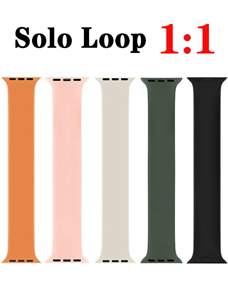 

Solo Loop For Apple Watch Band 45mm 44mm 40mm 41mm 42mm Ultra 49mm 38 44 mm correa bracelet iWatch series 8 7 SE 3 4 5 6 Strap