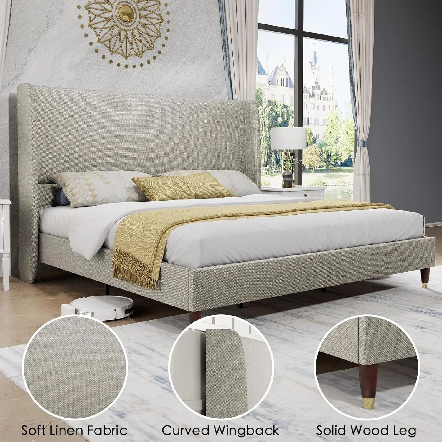 Каркас кровати King Platform 51 2 дюйма высокая мягкая кровать с высоким