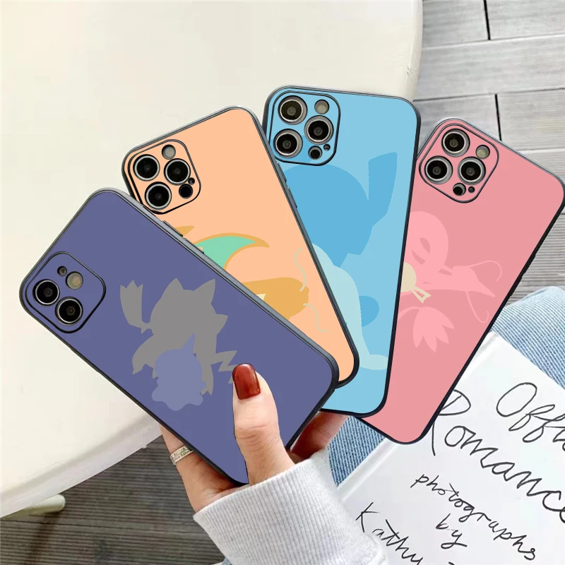 

Pokémon Cute Cartoon Phone Case For iPhone 11 13 12 Pro Max 12 13 Mini X XS XR MAX SE 6 7 8 Plus Liquid Silicon Carcasa Soft