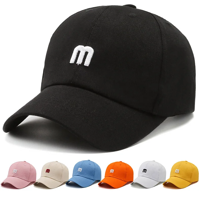

Summer Letter M Embroidery Kpop Baseball Cap for Men Women Adjustable Outdoor Travel Sun Visor Dad Hat Male Snapback Peaked Caps