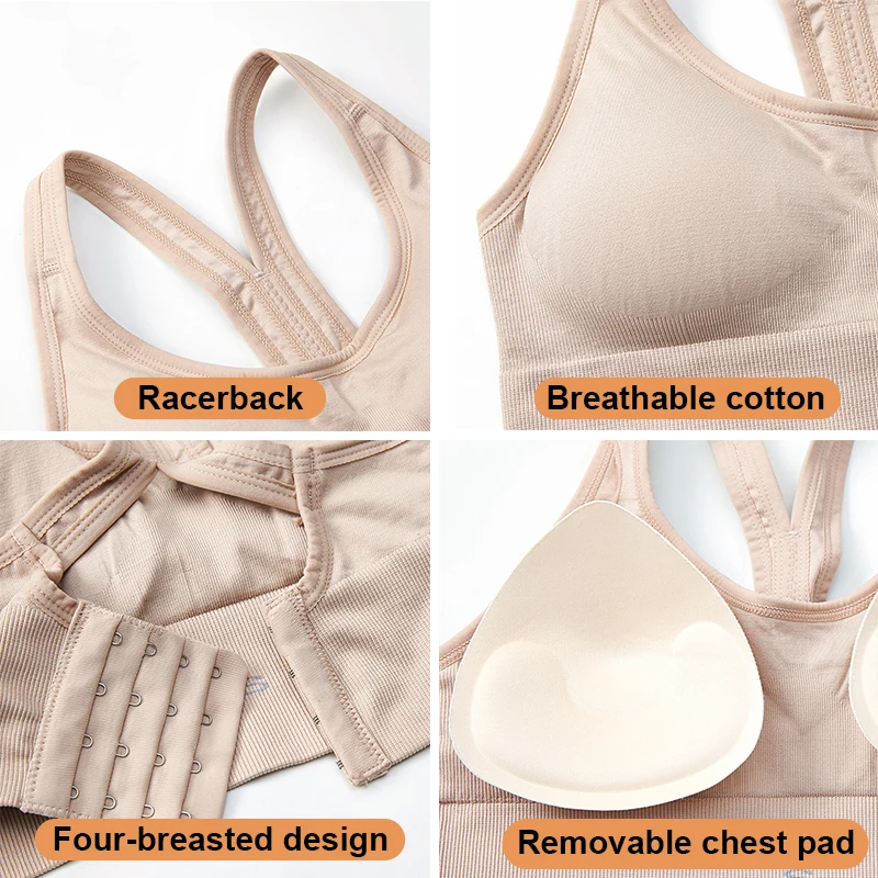2PCS Bras for Women Underwear Sexy Sports Lingerie Seamless Cross Brassiere Tanks Tops Sleep Top Wireless Bralette Push Up Bra