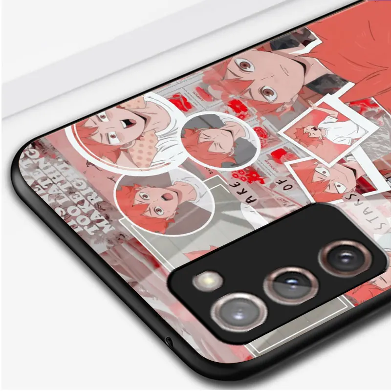 Back Tempered Glass Case Cover for Samsung Galaxy S20 FE S22 Ultra Note 20 Ultra 10 Plus 8 9 S21 S20 Anime Japan Haikyuu Cases images - 6