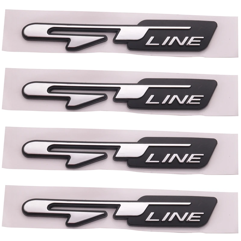 

4X Cool 3D Car Style Sticker Gt Line Letters Sticker for Kia Rear Trunk Fender Car Doors Stickers Gt Line
