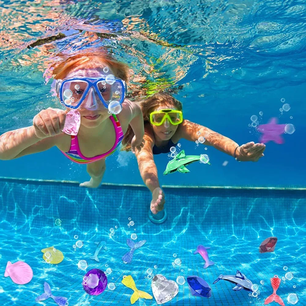 

1 Set Acrylic Pirate Treasure Toy Marine Theme Underwater Diving Toy Treasure Hunt Game for Party Pool Summer Kids