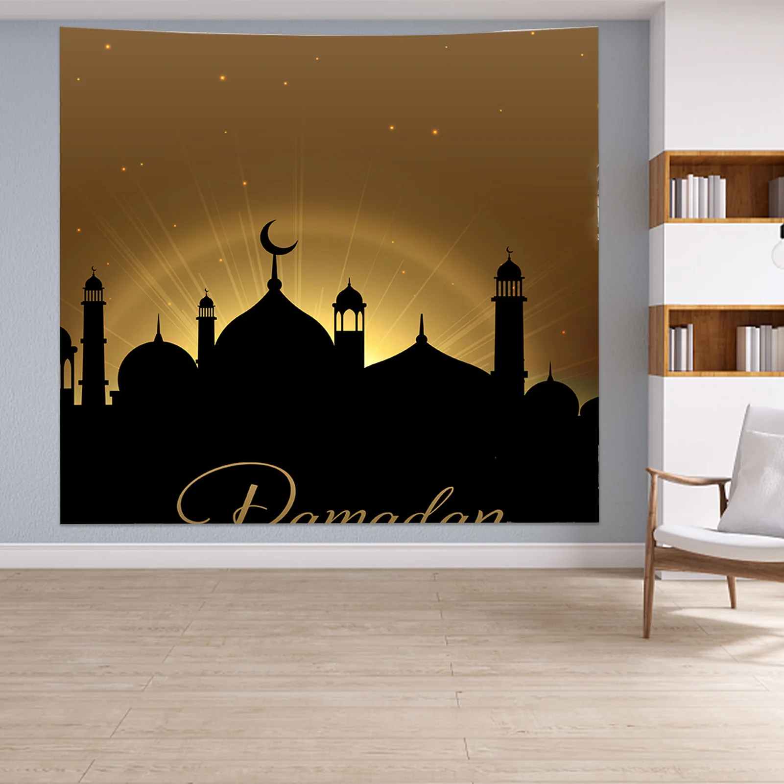 

Islamic Ramadan Photography Backdrop Eid Mubarak Background Cloth Mysterious Muslim Ornament Arab Tapestry For Photography Kids