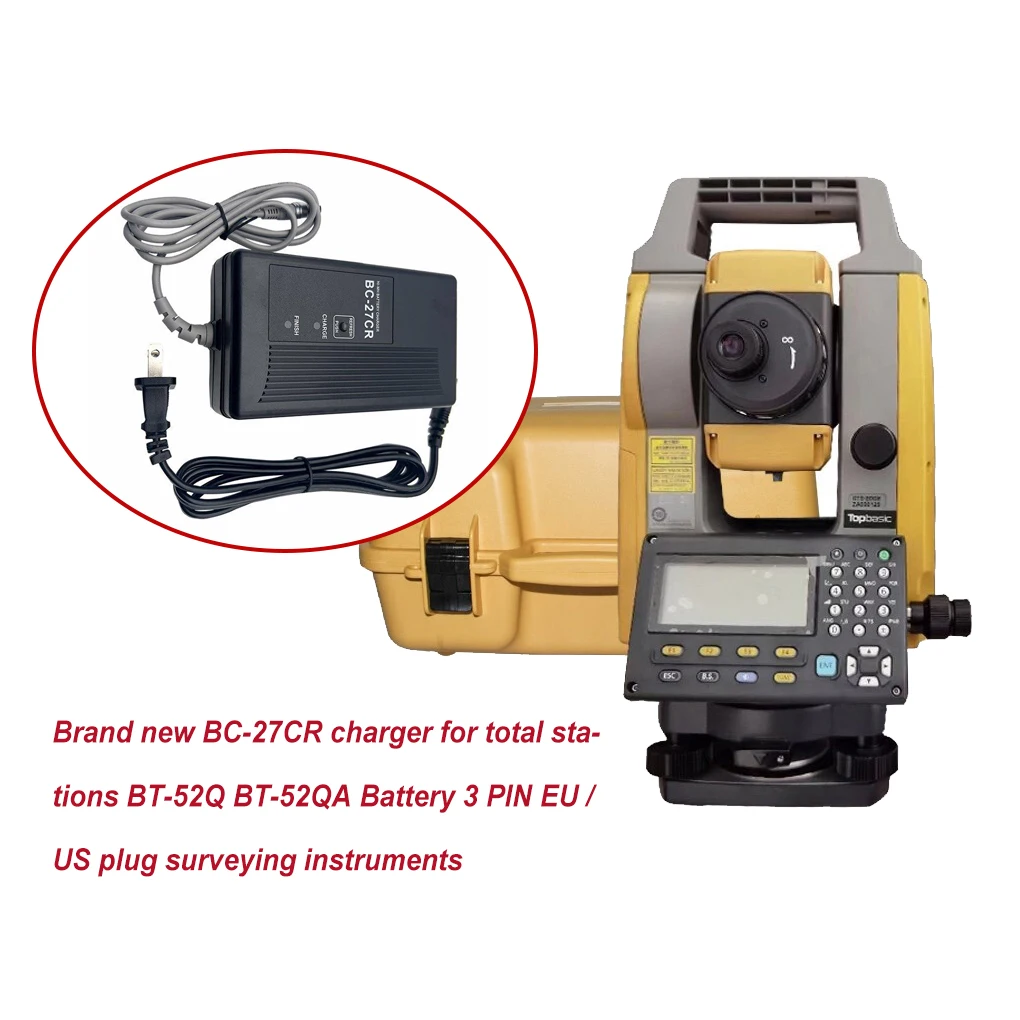 

Professional 9V 1 8A Total Station Charger Survey Instrument Chargers Power Supply Replacement for Topcon GTS332