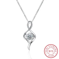 sterling silver necklace stylish zircon necklace simple cutout classic